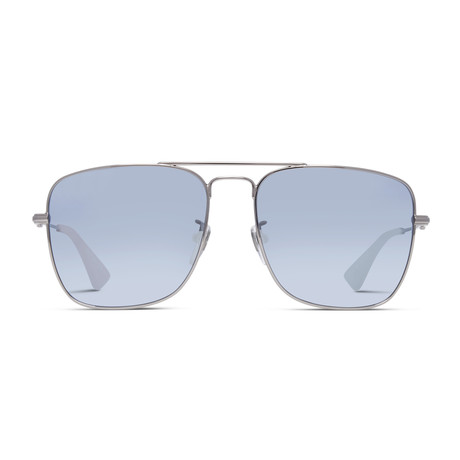 Men's GG0108S-005-55 Sunglasses // Silver + Siver Mirror