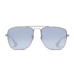 Men's GG0108S-005-55 Sunglasses // Silver + Siver Mirror