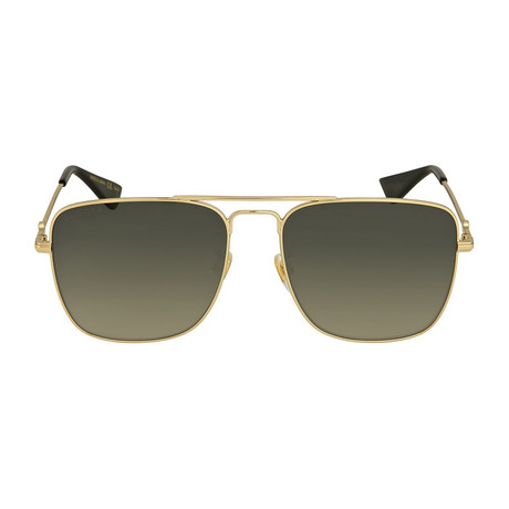Men's GG0108S-006-55 Polarized Sunglasses // Gold + Brown
