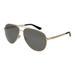 Men's GG0137S-002-61 Sunglasses // Gold + Gray Mirror