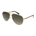 Gucci // GG0137S-001 61 Sunglasses // Gold + Brown Gradient