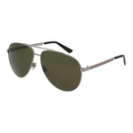 Men's GG0137S-003-61 Sunglasses // Silver + Green