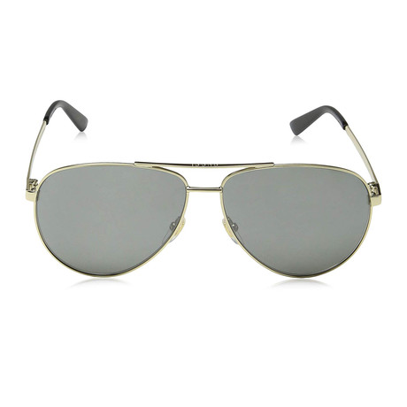 Men's GG0137S-002-61 Sunglasses // Gold + Gray Mirror