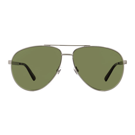 Men's GG0137S-003-61 Sunglasses // Silver + Green