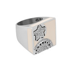 Nouvelle Bague India Preziosa 18k White Gold Diamond + White Enamel Ring // Ring Size: 7.5