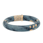 Nouvelle Bague Hammam della Rosa 18k Rose Gold Diamond + Cerulean Blue Bangle Bracelet // Inner Circumference: 7"
