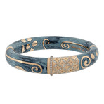Nouvelle Bague Hammam della Rosa 18k Rose Gold Diamond + Cerulean Blue Bangle Bracelet // Inner Circumference: 7"