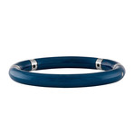 Nouvelle Bague India Preziosa 18k White Gold Diamond + Navy Blue Bangle Bracelet // Inner Circumference: 6.5"