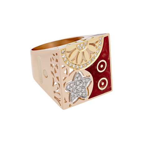 Nouvelle Bague India Preziosa 18k Rose Gold Diamond Ring // Ring Size: 8.5