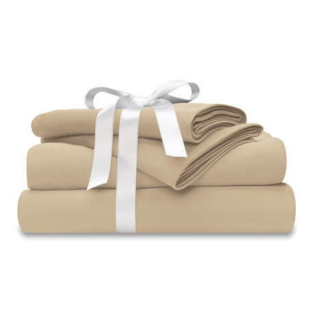 Wicked Sheets Wicking + Cooling Bed Sheet Set // Beige (Twin // Standard Pocket)