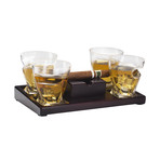 Cigar Set // Ashtray + 4 Glasses