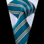 Denis Handmade Tie // Teal Stripe