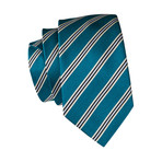 Denis Handmade Tie // Teal Stripe