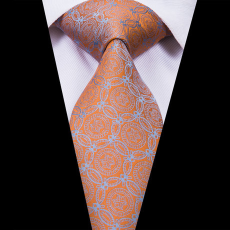 Theo Handmade Tie // Orange + Grey