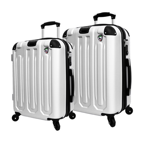 Regale Composite Hardside Spinner Luggage 2 Piece Set (Grey)