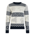 Idris Polar Animal Jacquard Sweater // Ecru (L)