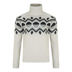 Kilbreck Geo Jacquard Roll Neck Sweater // Grey (S)