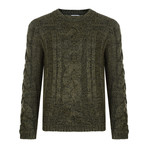 Kilmore Chunky Cable Sweater // Khaki (XS)
