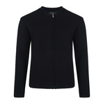 Moase Tech Knit Zipper Cardigan // Black (XL)