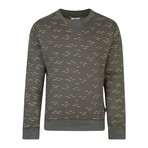 Payton Palm Printed Sweatshirt // Charcoal (XL)