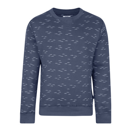 Payton Palm Printed Sweatshirt // Navy (S)