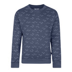 Payton Palm Printed Sweatshirt // Navy (L)