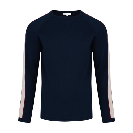 Pilkon Striped Sleeve Sweater // Navy (S)