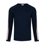 Pilkon Striped Sleeve Sweater // Navy (XL)
