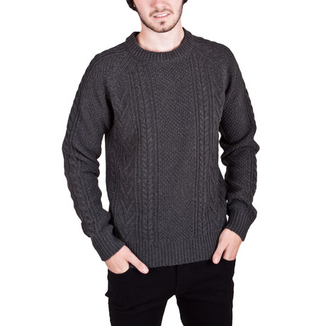 Luzon Cable Crew Neck Knit // Charcoal (S)