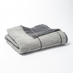 Cashmere Blend Throw // Square Pattern (Light Gray, Charcoal)