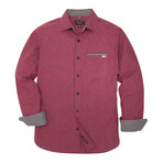 Hawthorne Long Sleeve Button Down Shirt // Wine (XL)