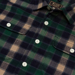 Campfire Flannel Shirt // Green Plaid (L)