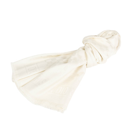 D-Check Silk-Wool Scarf // Off-White