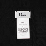 D-Check Silk-Wool Scarf // Black