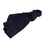 Cannage Silk-Wool Scarf // Navy Blue