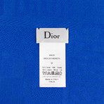 D-Check Silk-Wool Scarf // Royal Blue