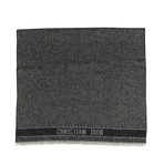 Chevrons Wool Blend Scarf // Gray + Black