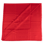 D-Check Silk-Wool Scarf // Red