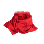 D-Check Silk-Wool Scarf // Red