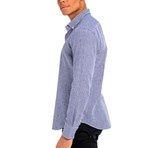 Grid Button-Up Shirt // Navy (3XL)