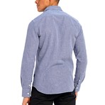 Grid Button-Up Shirt // Navy (L)