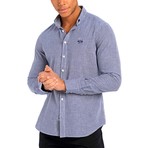 Grid Button-Up Shirt // Navy (L)