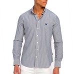Lined Button-Up Shirt // Navy (3XL)