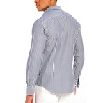 Lined Button-Up Shirt // Navy (3XL)