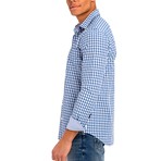 Plaid Button-Up Shirt // Dark Blue (XL)