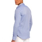 Solid Button-Up Shirt // Dark Blue (M)