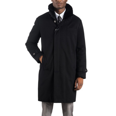 Cashmere + Fur Topcoat // Black (XS)
