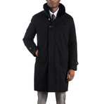 Cashmere + Fur Topcoat // Black (2XL)