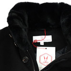 Cashmere + Fur Carcoat // Black (2XL)