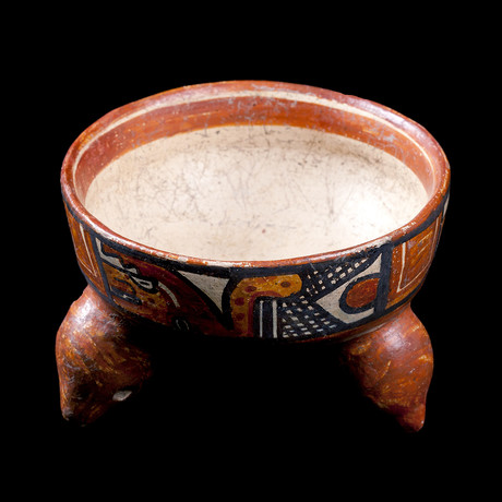 Published Papagayo Polychromed Rattling Tripod Bowl // Guanacaste, Costa Rica Ca. 500-1200 CE